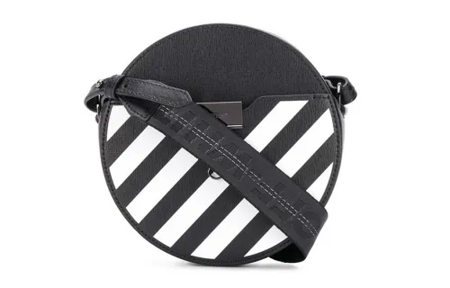 OFF WHITE Diag Round Bag Black/White
