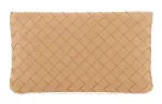Bottega Veneta Casual Calfskin Beauty Case Clutch Unisex Apricot