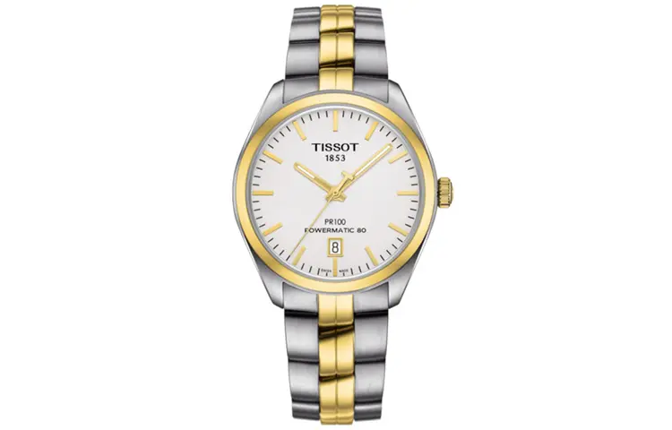 TISSOT PR100 Collection Automatic Mechanical Movement Men's Watch 39mm White Dial Stainless Steel Case