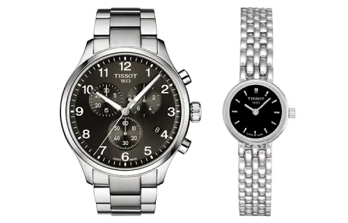 TISSOT Soko Collection Quartz Movement Unisex Watch 19.5mm Black Dial Steel Watch Case Steel Strap