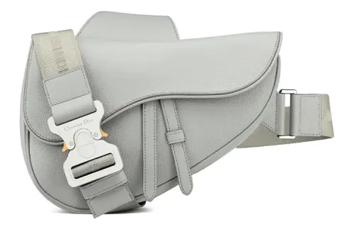 DIOR Saddle Grained Calfskin Saddle Bag, Sling Bag, Shoulder Bag, Crossbody Bag Men's Gray
