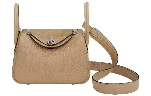 HERMES Lindy Taurillon Clemence Cow Leather Handbag 19 Women's S2 Trench Coat Beige