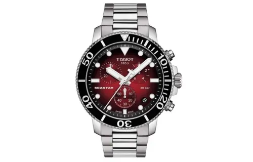 TISSOT Starfish Collection Quartz Movement Men's Watches Watch 45.5mm Red Watch Dial Stainless Steel Case