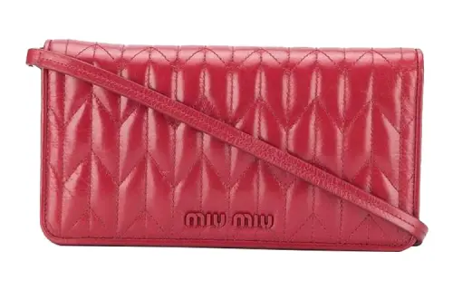 MIU MIU Leather Handbag, Crossbody Bag Mini Women's Red