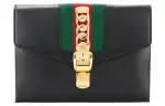 GUCCI Leather Clutch Women's Black