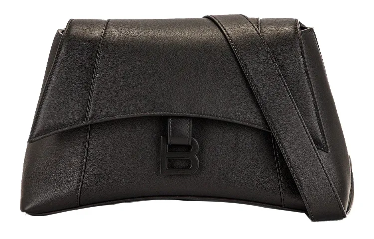 Balenciaga Downtown Soft Calfskin Shoulder Bag Small Women's Black