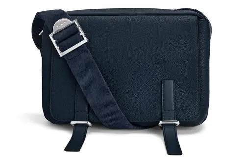 LOEWE Soft Grain Cow Leather Messenger Bag, Shoulder Bag, Crossbody Bag Extra Small Men's Midnight Blue