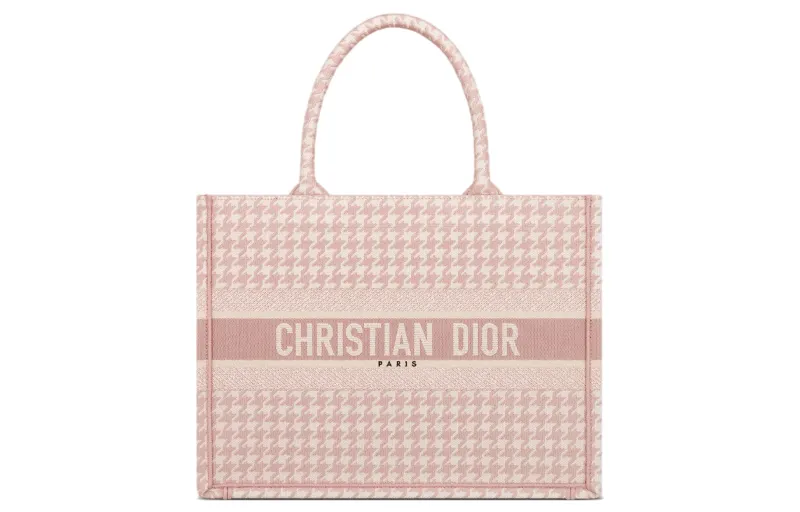 DIOR BookTote One Shoulder Style, Large Capacity Handbag Tote Small Women's Pink/White
