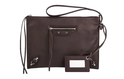 Balenciaga Leather Clutch Women's Red Brown