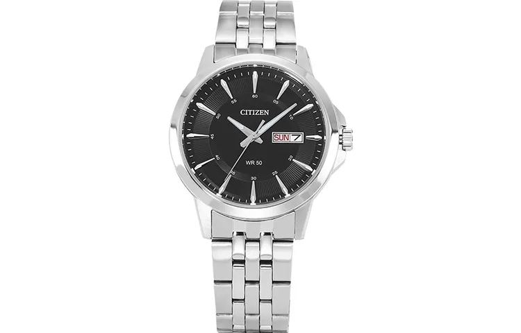 CITIZEN Quartz Movement Stainless Steel Strap Watch Men's Watches Black Dial