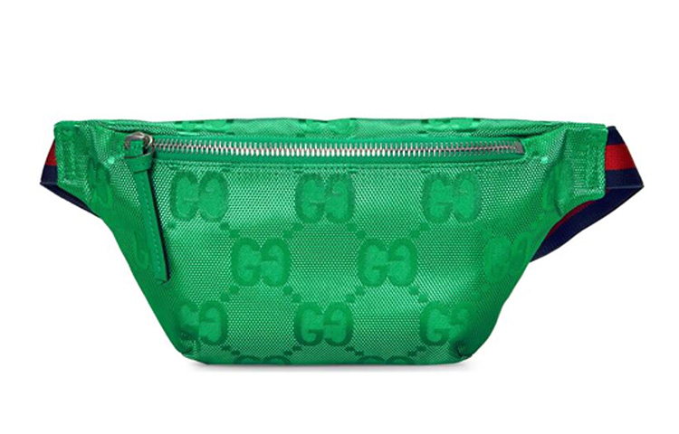 GUCCI Off The Grid Nylon With Leather Fanny Pack, Sling Bag, Kids' Bag Kids' Green