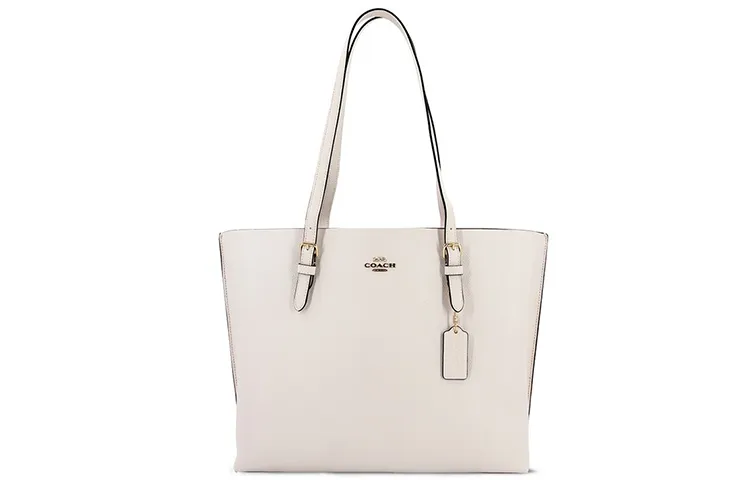 COACH Mollie Leather Tote Portable Shoulder Bags 34 Women's White