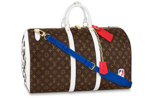 LOUIS VUITTON NBA Collaboration Keepall Cow Leather Handbag, Shoulder Bag, Crossbody Bag, Travel Bag Men's