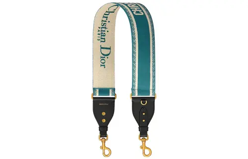 DIOR Embroidery Bag Straps Women's Deep Ocean Blue