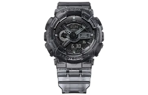 CASIO Men Liquid Crystal/Analog Dual Display Series 55mm Black Watch GA-110SKE-8ADR