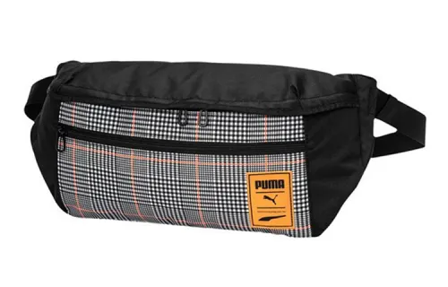 PUMA Fabric Fanny Pack Unisex Black Bright Orange