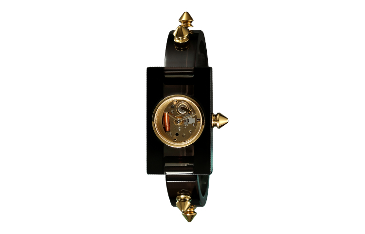 GUCCI Vintage Web Wrist Watches Quartz Movement Plexiglass Strap Yellow Watch Dial Women's Watch