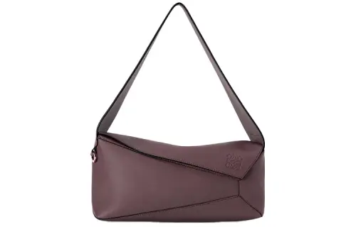 LOEWE Nappa Cow Leather Shoulder Bag Geometric Puzzle Bag Handbag, Shoulder Bag Women's Plum