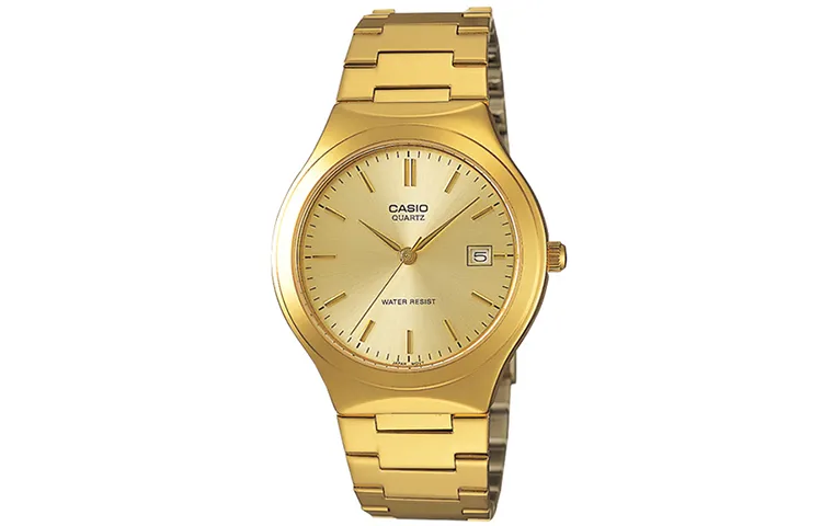 CASIO STANDARD Quartz Movement Stainless Steel Strap Watch Men's Watches Gold Dial