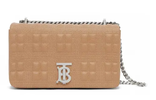 Burberry Sheepskin Crossbody Bag Women's Camel