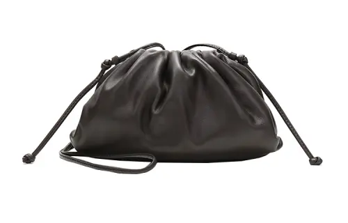 Bottega Veneta Cow Leather Cloud Bag, Handheld, Shoulder Bag, Crossbody Bag Mini Women's Black Sugar Color