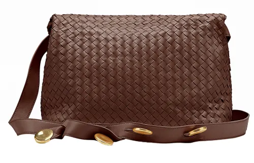 Bottega Veneta Sheepskin Crossbody Bags Women's Brownie Brown