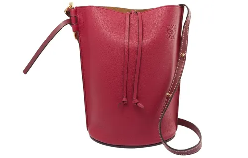 LOEWE Cow Leather Shoulder Bags Women's Red