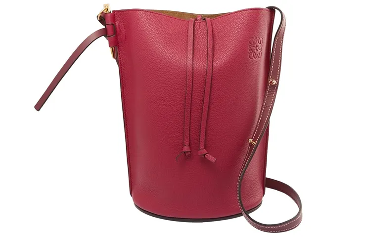 LOEWE Cow Leather Shoulder Bags Women's Red