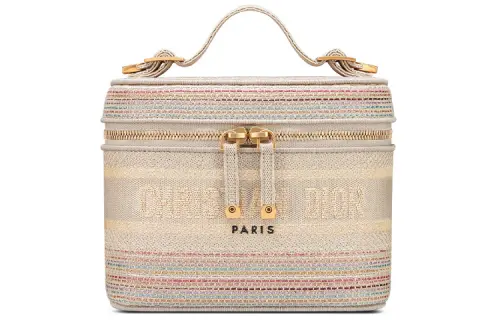 DIOR Travel Embroidery Makeup Bag Women's Beige