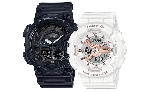 CASIO Unisex Pair Table Series Black Watch