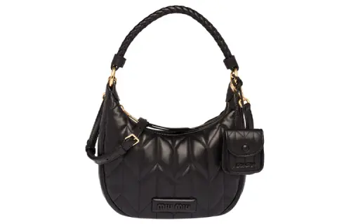 MIU MIU Soft Sheep Leather Shoulder Bag, Handbag, Shoulder Bag, Crossbody Bag Women's Black