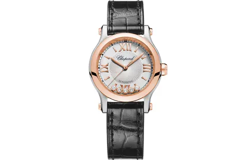 Automatic mechanical waterproof mechanism, women's watch, dial stainless steel, golden gold watch, case, watch strap, 18 carat white gold, genuine leather, 30mm, 18 carat, pink gold, crocodile