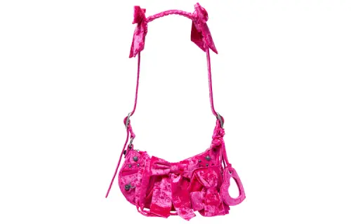 Balenciaga Le Cagole Polyamide Handbag, Shoulder Bag Small Women's Pink