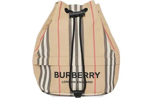 Burberry Logo Print Icon Stripe Drawcord Pouch 'Archive Beige'