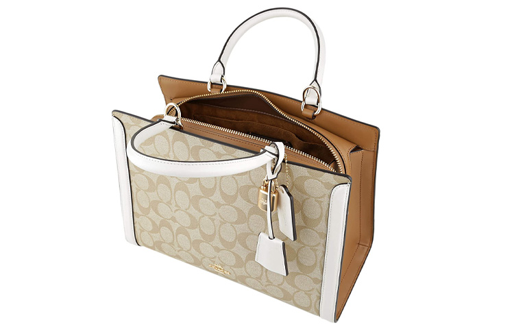 Женская сумка COACH Zoe Carryall 29 Tote (миндально-белая) — фото 3