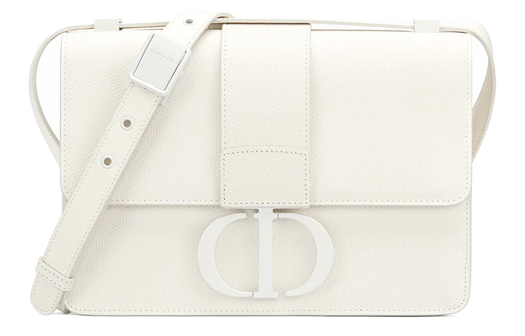 DIOR Dior 30 Montaigne Montaigne Ultramatte grained calfskin box bag shoulder bag women's chalk white