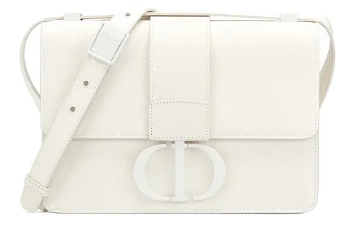 DIOR 30 Montaigne Calfskin Box Bag, Shoulder Bag Women's Chalk White