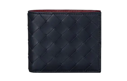 Bottega Veneta Cow Leather Card Holder, Wallet Men's Starry Sea Blue