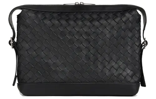 Bottega Veneta Cow Leather Storage Bag Crossbody Bag Men's Black