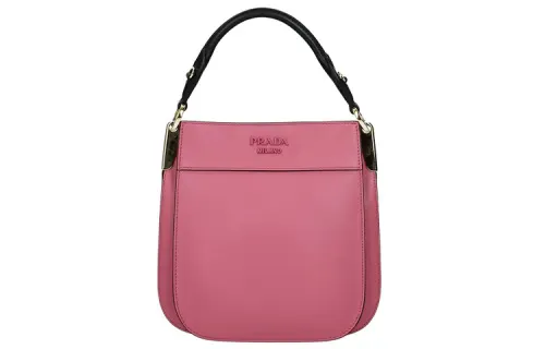 PRADA Brand Logo Leather Clutch Women's Pink