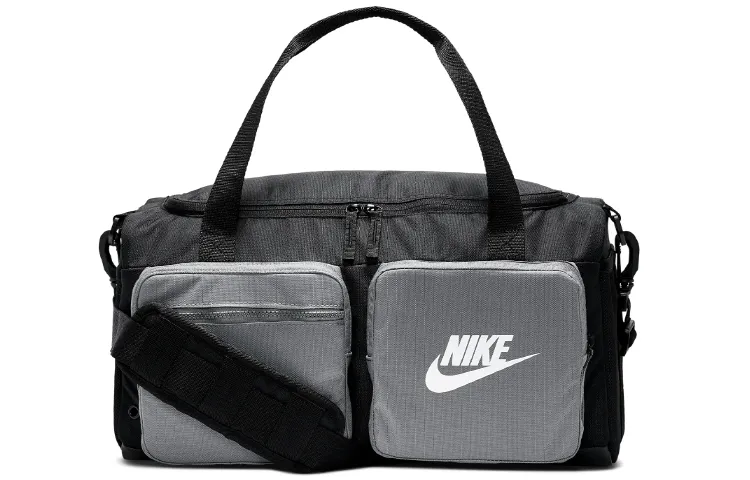 Nike Sports Polyester Gym Bag, Hand Crossbody Bag, Travel Bag Regular Unisex Black Gray
