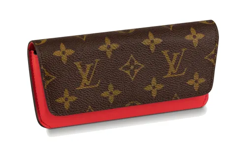 LOUIS VUITTON Canvas With Calfskin Eyeglass Case Unisex Brown