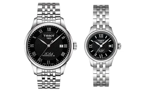 TISSOT Le Locle Collection Automatic Mechanical Movement Unisex Watch 39.3mm Black Dial Steel Strap