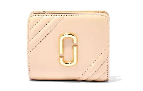 MARC JACOBS Glam Shot Compact Smooth Sheepskin Wallet Women's Light Pink