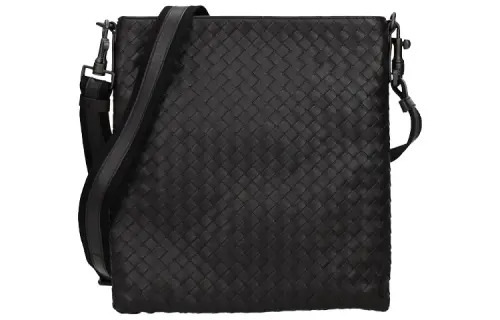 Bottega Veneta Zip Closure Leather Shoulder Bag Men's Black