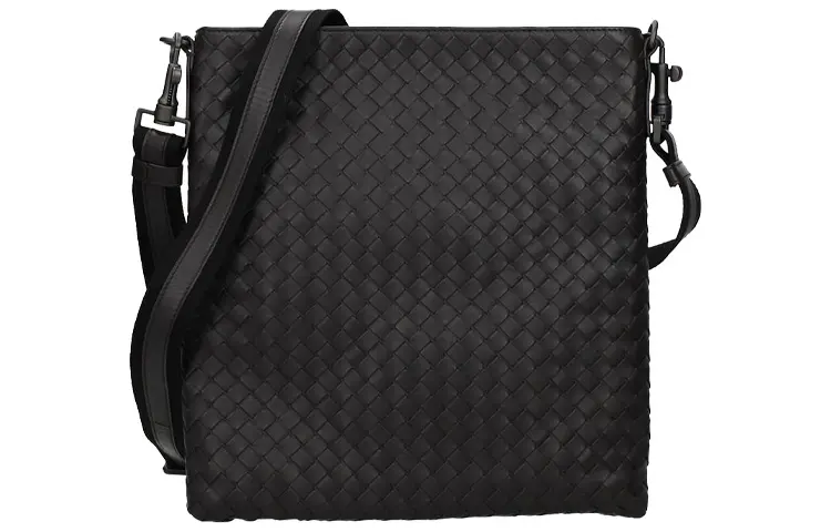 Bottega Veneta Zip Closure Leather Shoulder Bag Men's Black