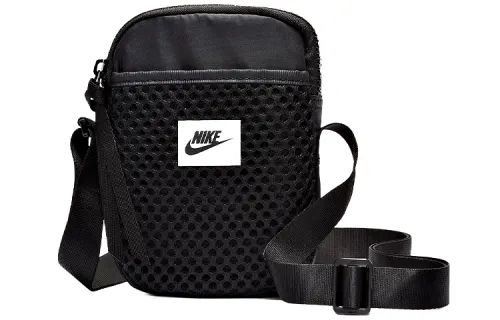 Nike Polyester Shoulder Bag, Crossbody Bag Regular Unisex Black