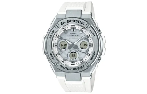 CASIO Casio G-STEEL Series-S Disc Dual Display Dual Display Watch White Quartz Movement Resin Strap Japanese and Korean Watch Men's Watch White Dial GST-S310-7A