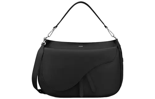 DIOR Saddle Grain Soft Leather Saddle Bag, Handbag, Crossbody Bag Men's Black