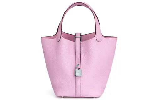 HERMES Picotin Lock Clemence Cow Leather Basket Bag, Bucket Bag, Handbag Women's X9 Mallow Purple